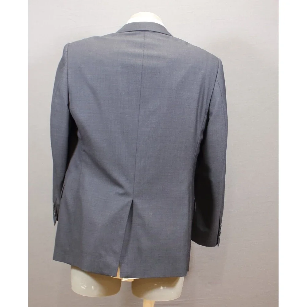 Jos a Bank 2 Piece Suit Mens  Blue 2 Btn Wool 41R Pleated Fronts 35" Waist - Picture 8 of 12
